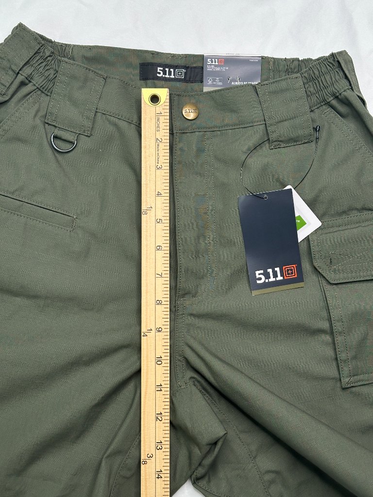 5.11 Tactile Shorts Mens 30 Cargo Green Elastic-Waist-Sides Zipper Nwt — image 5 of 8